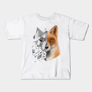 gray shattered fox Kids T-Shirt